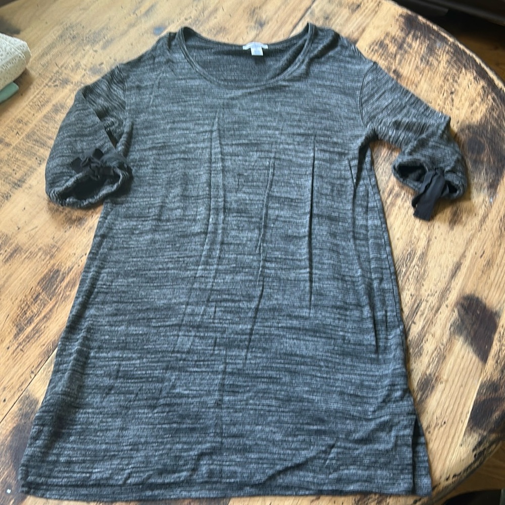 Amazon Daily Ritual Womens Small 3/4 Sleeve Sweater Dress Black Striped Print
